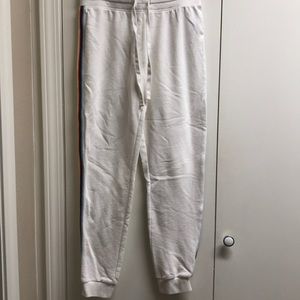 Rainbow stripped white jogger/sweat pants!